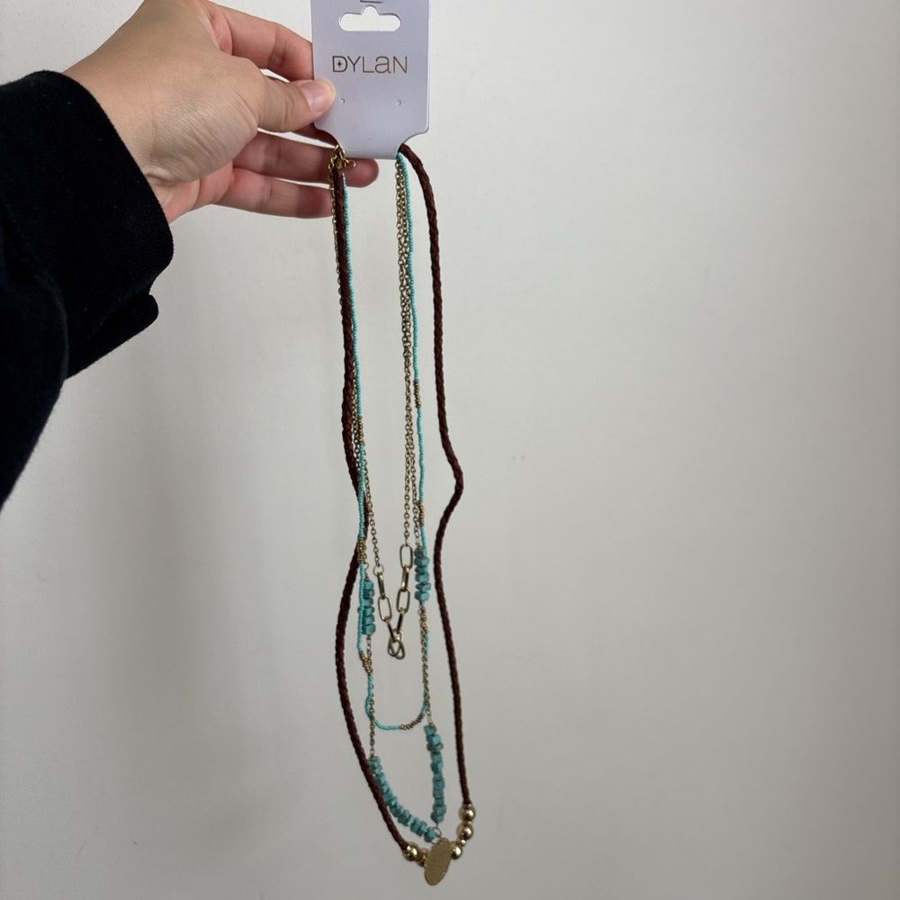 Dylan Jewelry Daphne Necklace Turquoise 4-Layer Boho Statement NWT